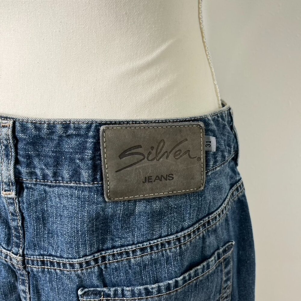 Vintage Y2K Silver‎ Jeans Denim Mini Skirt Canada Medium Wash Womens Size 31 - Picture 5 of 6